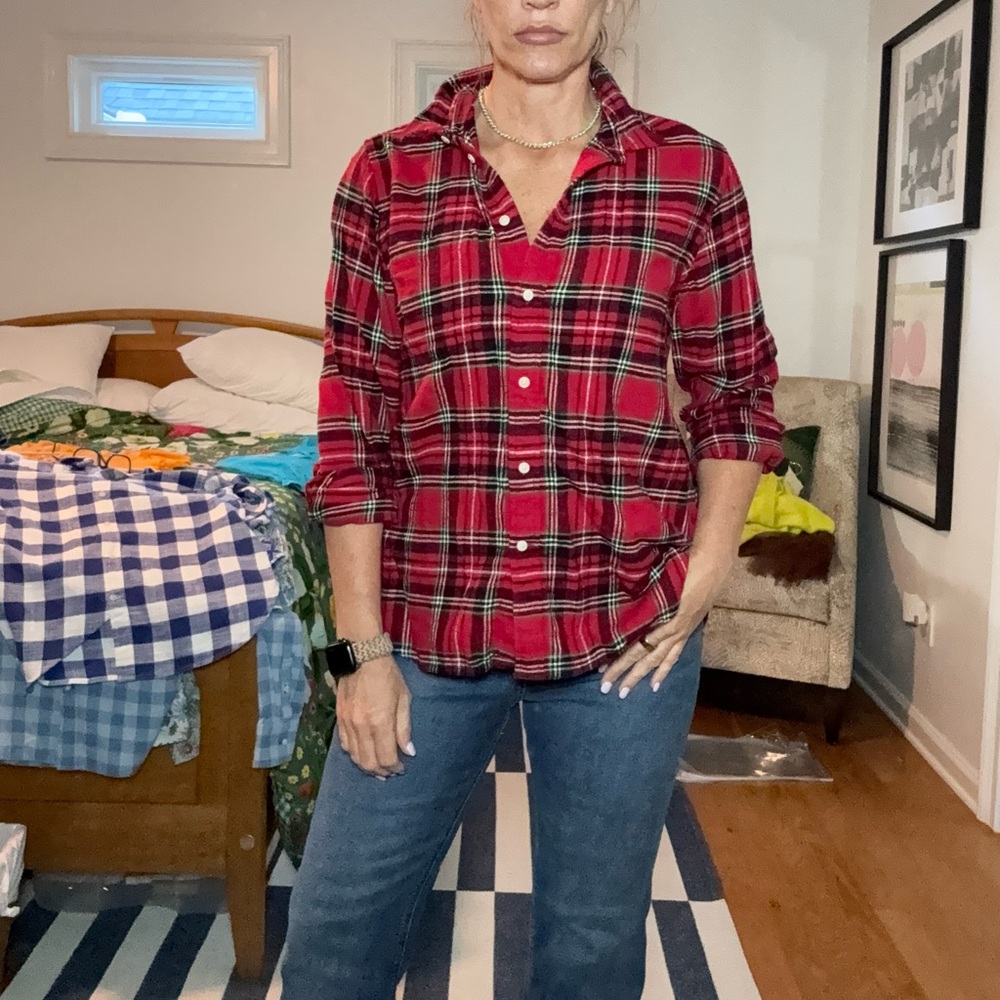 J. Crew Red and Green Plaid Shirt
